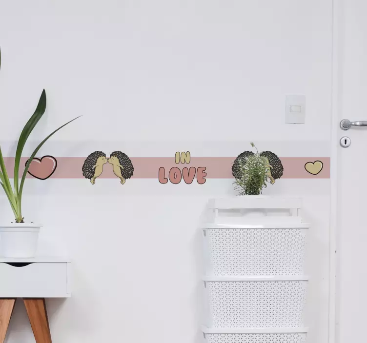 Aşk dekorasyon duvar sticker kirpi - TenStickers