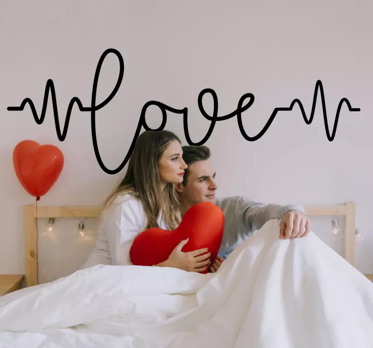 Aşk kalp atışı aşk çıkartması - TenStickers