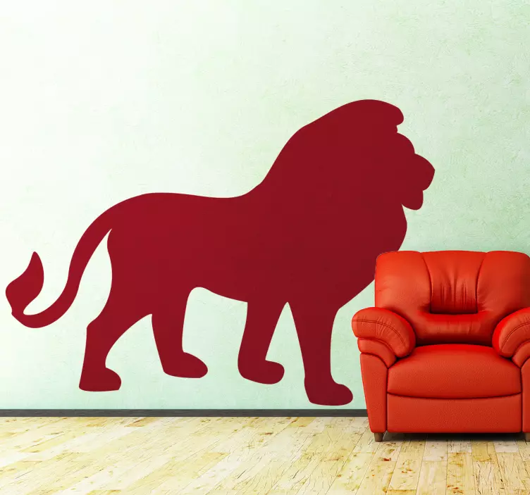 Aslan siluet duvar sticker - TenStickers