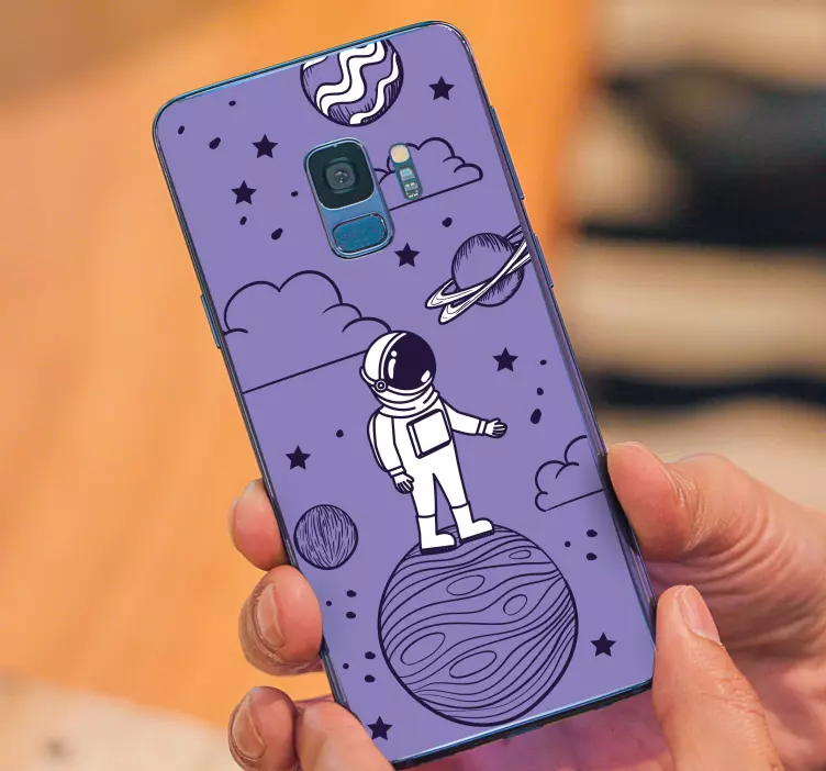 Astronot gezegenlerle çizim samsung çıkartmaları - TenStickers