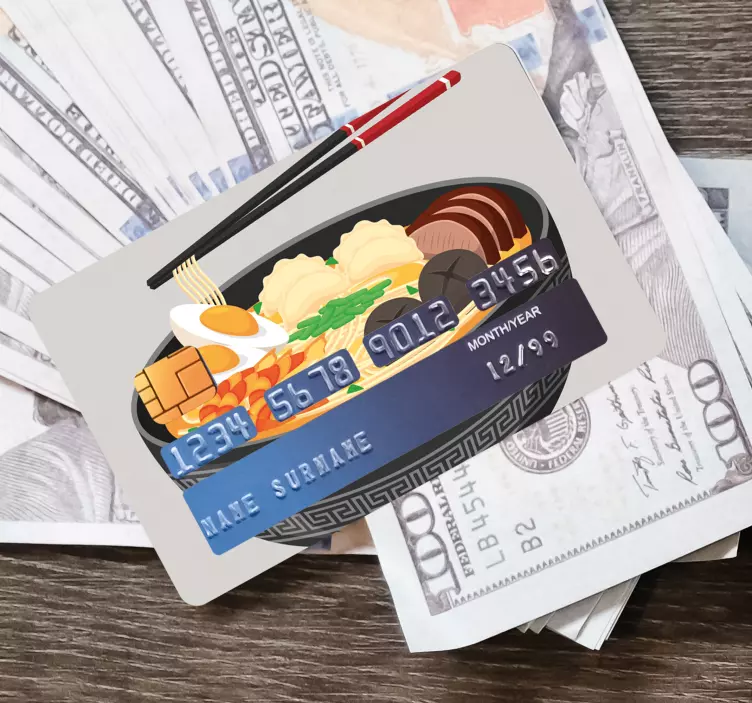 Asya çorbası kartı çıkartması - TenStickers