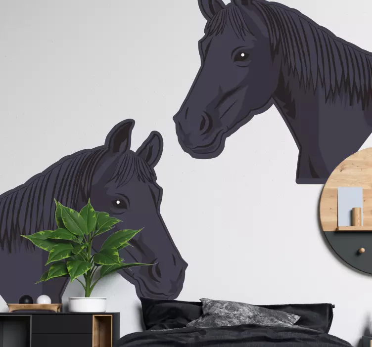 At başı sanat eseri hayvan çıkartması - TenStickers