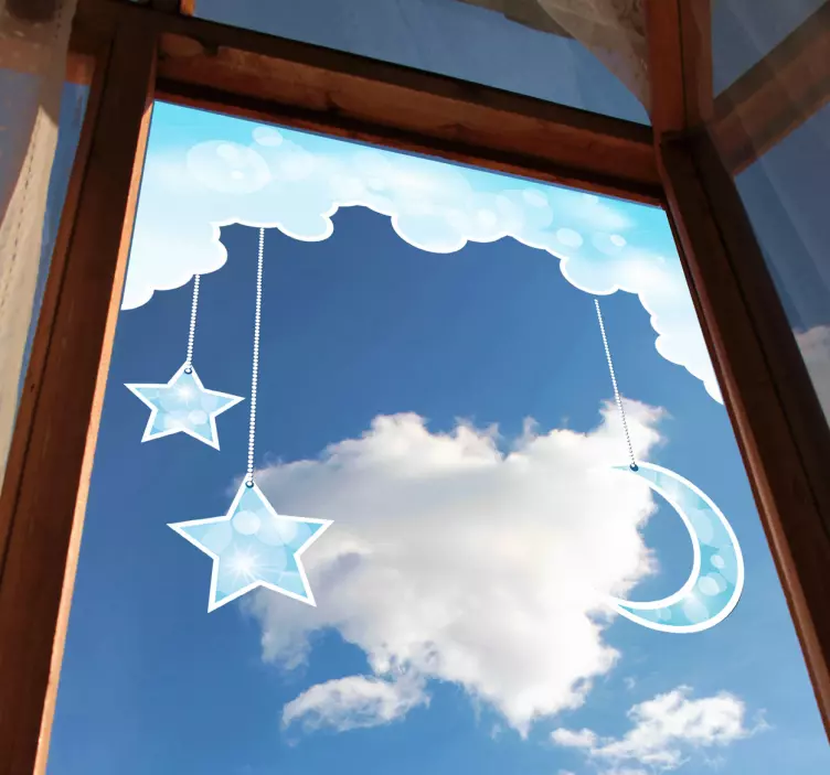 Ay ve yıldız çıkartması çıkartması - TenStickers