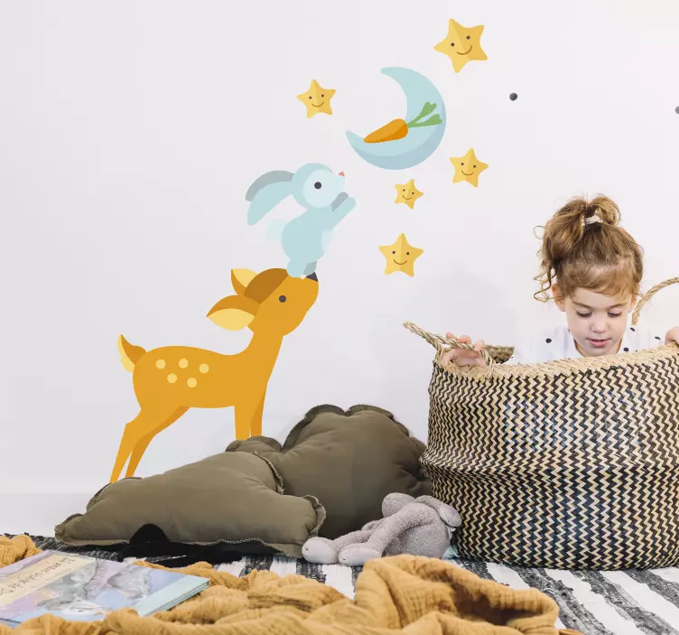 Ay'a ulaşan hayvanlar duvar sticker - TenStickers