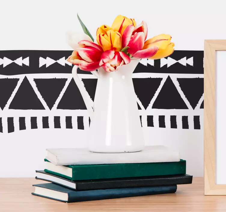 Aztekleri sınır desen oturma odası duvar dekoru - TenStickers