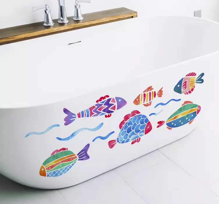 Balık çocuk banyo çıkartmaları - TenStickers