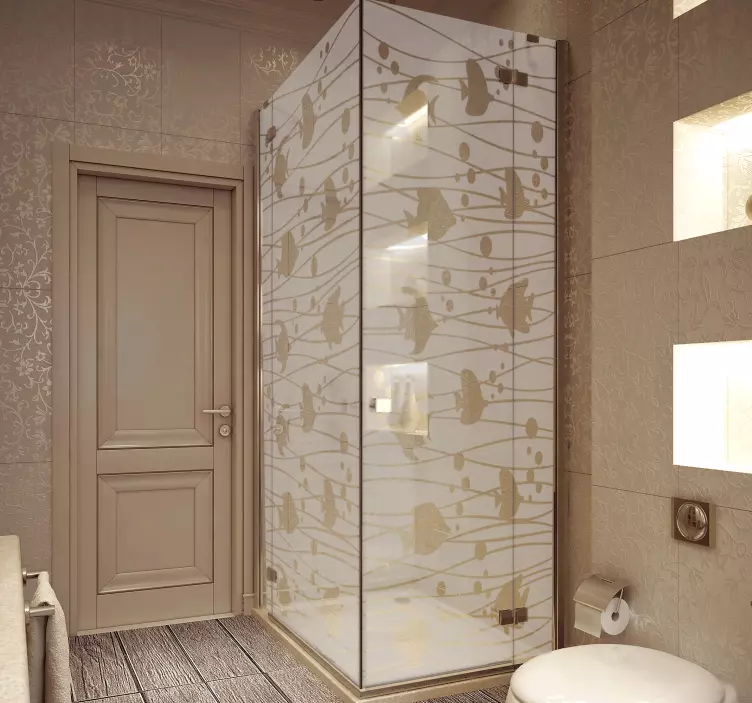 Balık saydam duş sticker - TenStickers