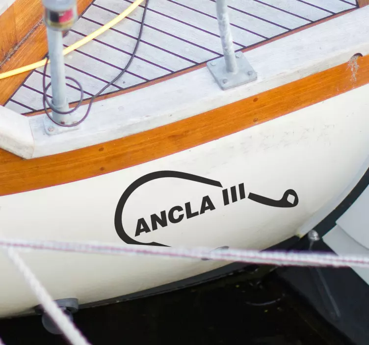 Balıkçı Çengeli isim yazılı sticker - TenStickers