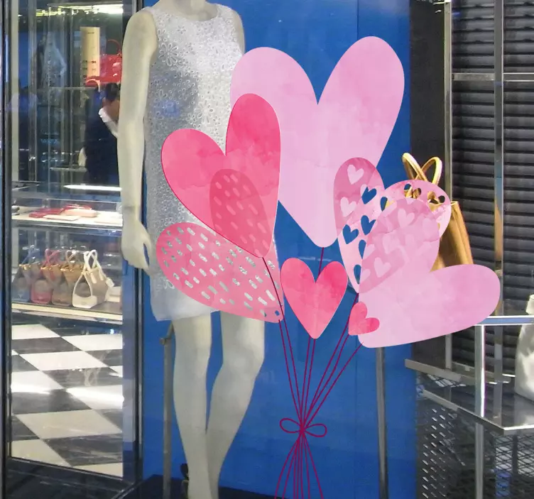 Balonlar kalpler sevgililer günü sticker - TenStickers