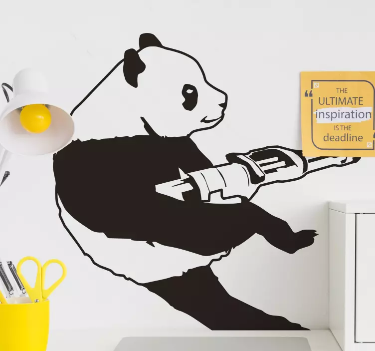 Banksy panda duvar sticker sanat - TenStickers