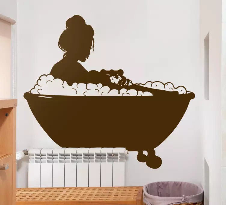Banyo yapmak siluet banyo duvar sticker - TenStickers
