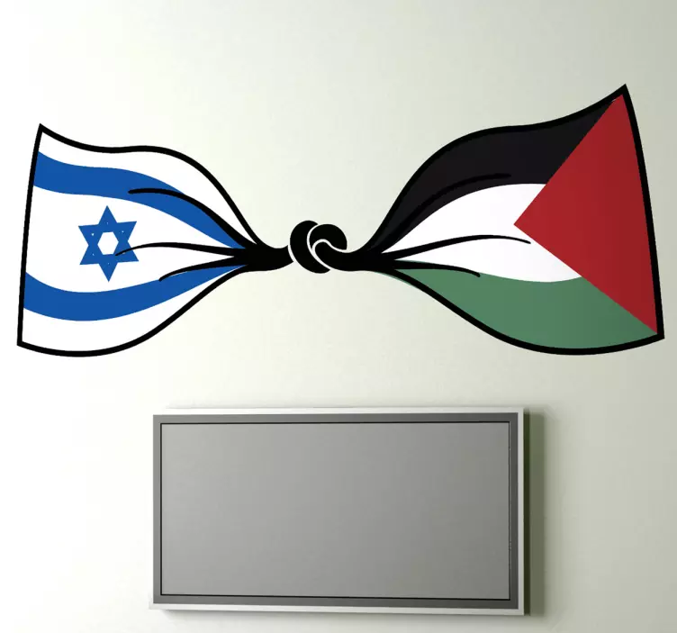 Barış israil filistin bayrağı sticker - TenStickers
