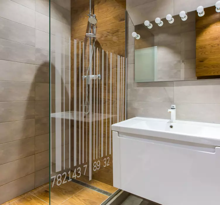 Barkod duş ekranı çizgi etiketi - TenStickers