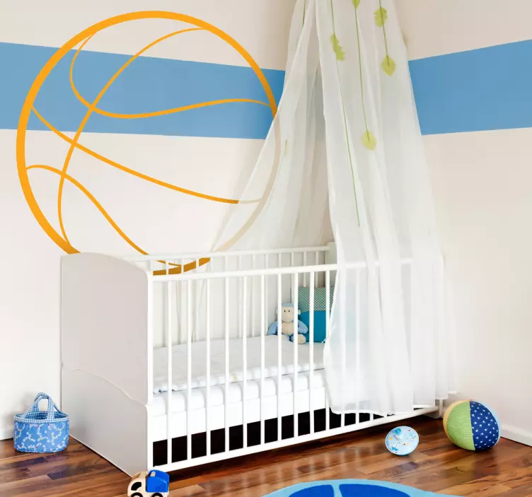 Basketbol anahat duvar çocuklar sticker - TenStickers