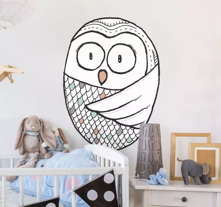 Baykuş illüstrasyon sticker - TenStickers