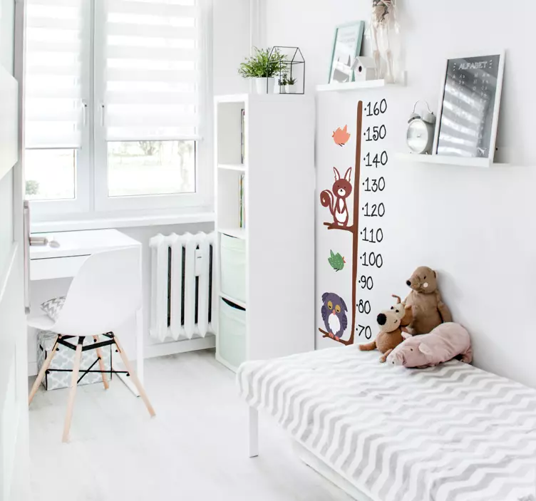 Baykuş ve tavşan boy tablosu duvar sticker - TenStickers