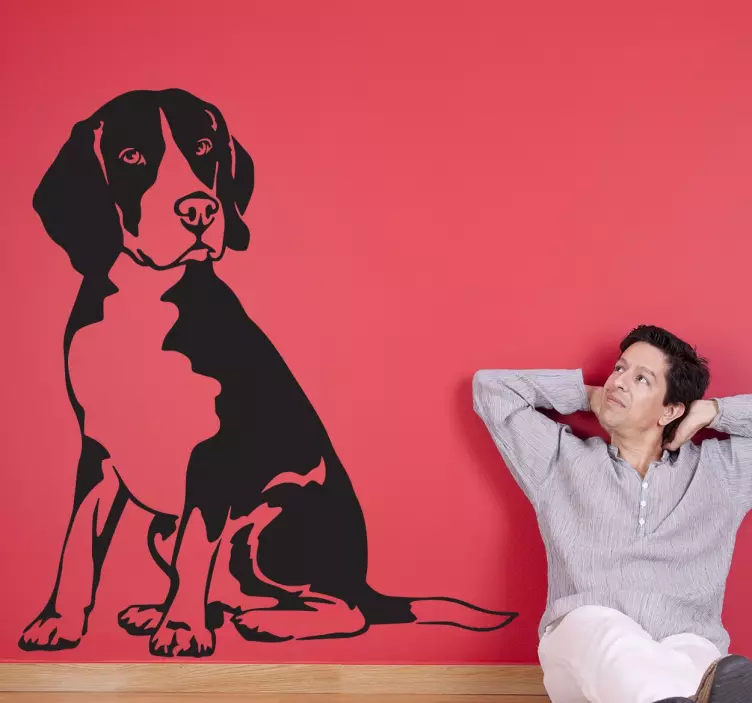 Beagle köpek duvar sticker - TenStickers
