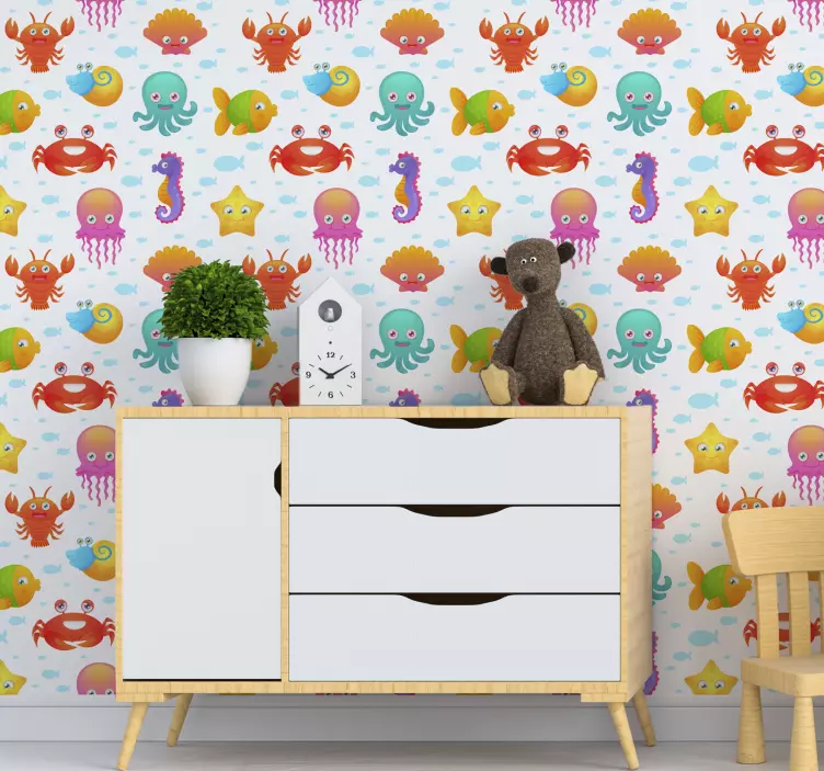 Bebek balık duvar resmi sticker - TenStickers