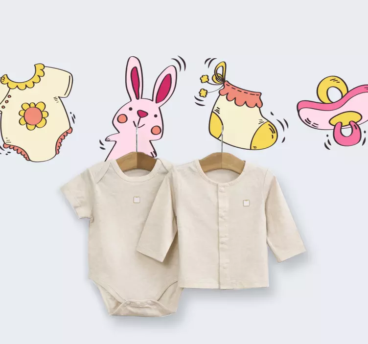 Bebek elbise askısı çıkartmaları nesneleri - TenStickers