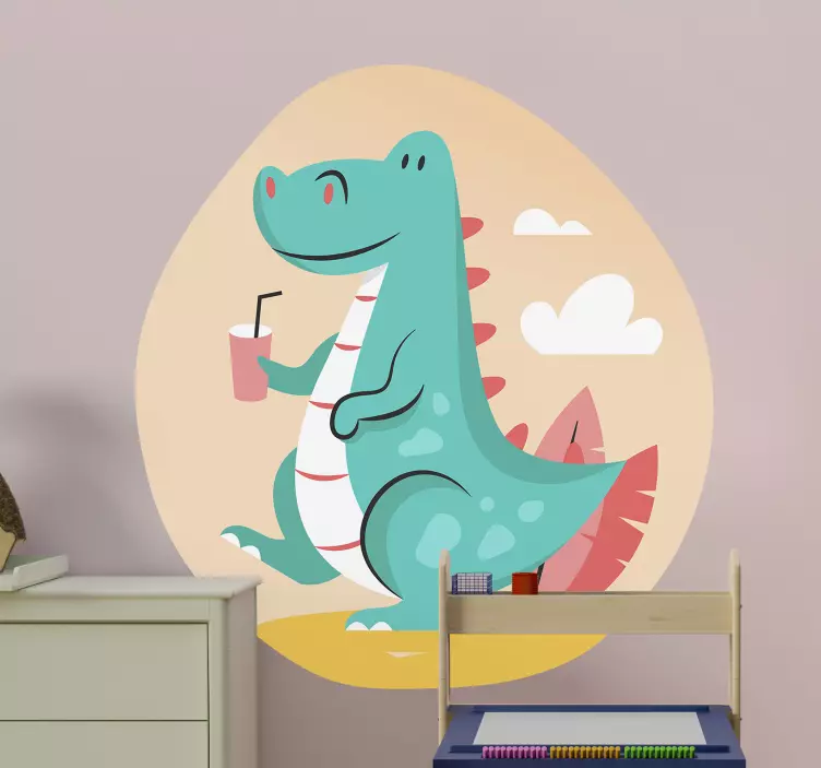 Bebek t-rex duvar sticker - TenStickers