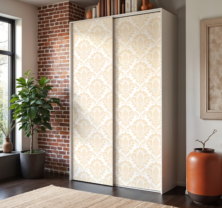 Bej damask deseni hayvan çıkartması - TenStickers