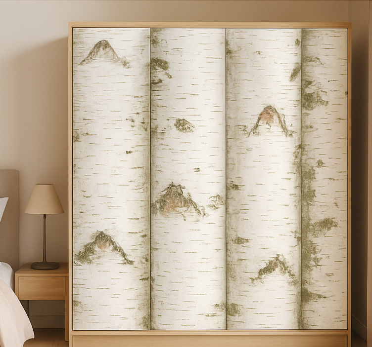 Beyaz ağaç tasarımları hayvan çıkartması - TenStickers