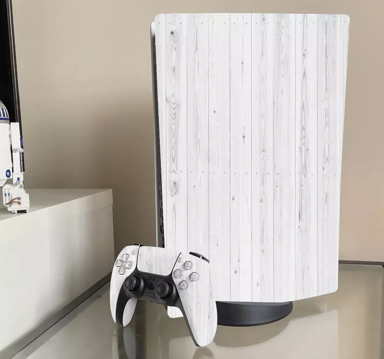 Beyaz ahşap doku ps5 etiket - TenStickers