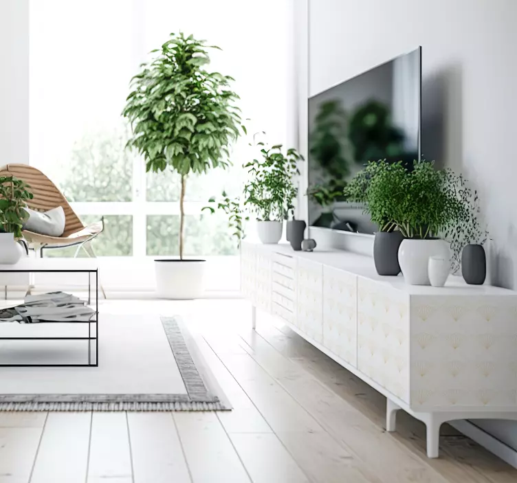 Beyaz Art Deco'ya ÇevirBeyaz Art Deco dekoratif sticker - TenStickers