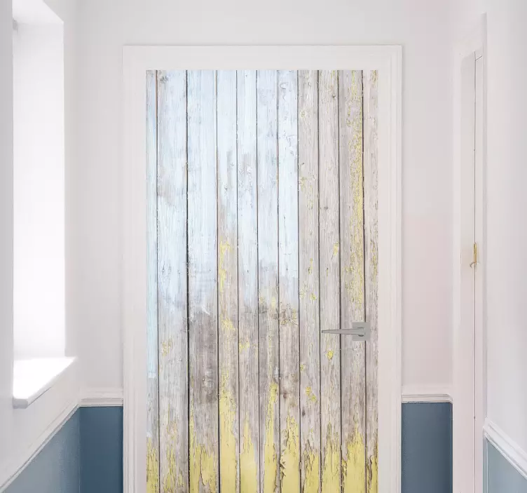 Beyaz kapı çıkartmasıyla boyanmış rustik plakalar - TenStickers