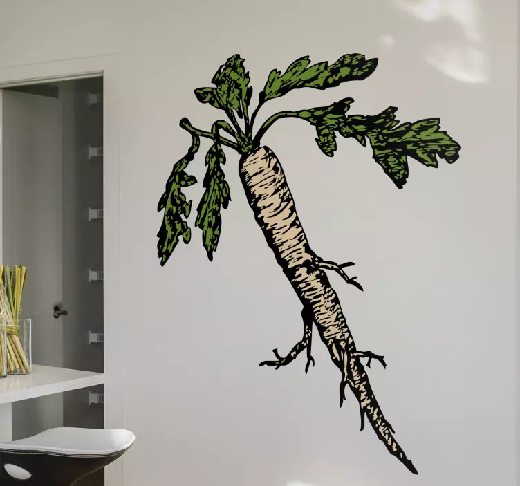 Beyaz havuç illüstrasyon çıkartma - TenStickers