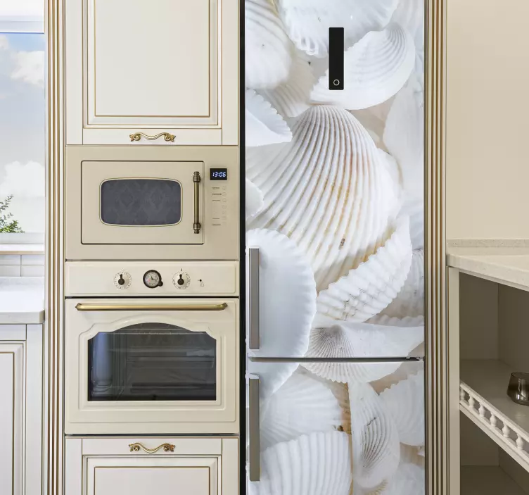 Beyaz kabukları buzdolabı çıkartması - TenStickers