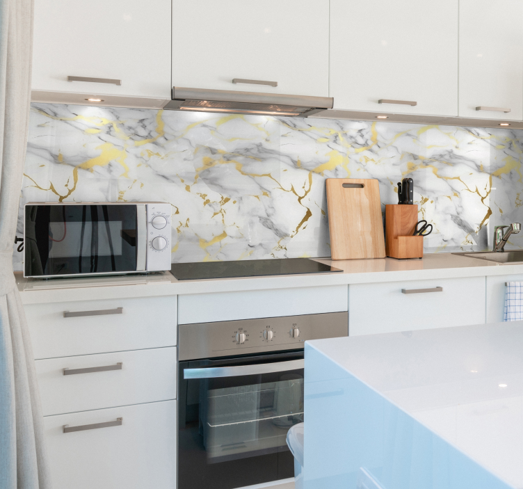 Beyaz mermer altın damarları ile doku sticker - TenStickers