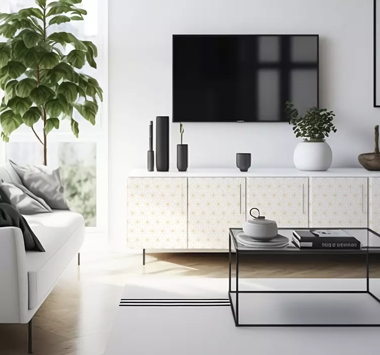 Beyaz ve altın çizgilerBeyaz ve altın çizgiler dekoratif sticker - TenStickers