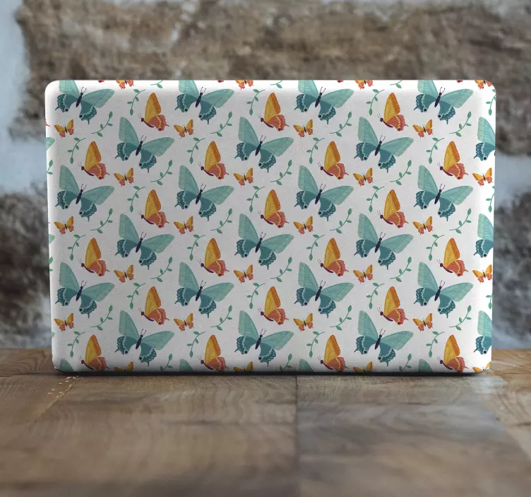 Bicolor kelebekler laptop etiketi - TenStickers