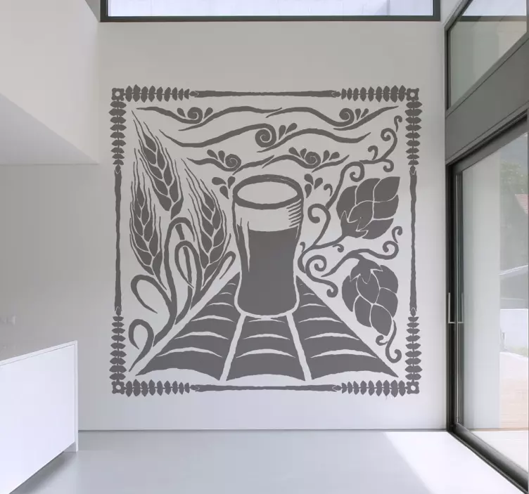 Bira kökenli illüstrasyon çıkartma - TenStickers