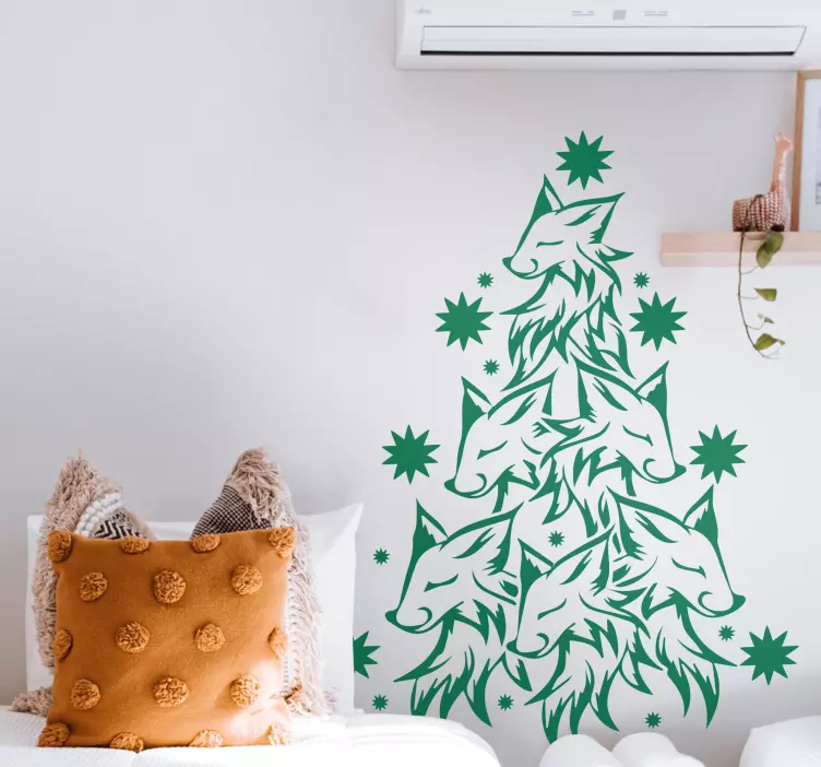 Hayvan çıkartması Çoklu tilki başları - TenStickers