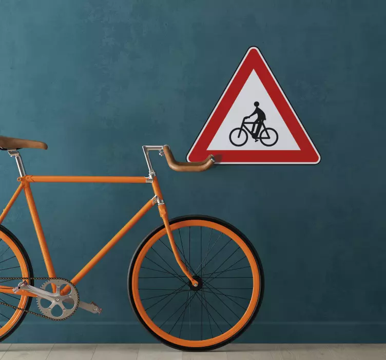 Bisikletçi bakım yol işareti sticker - TenStickers