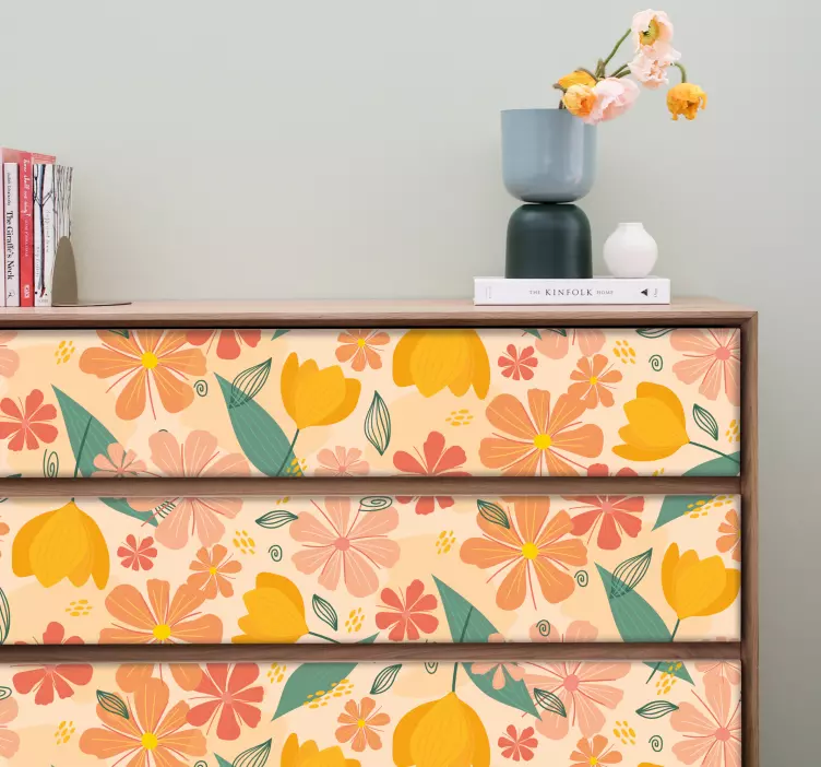 Botanik dokulu yüzey hayvan çıkartması - TenStickers