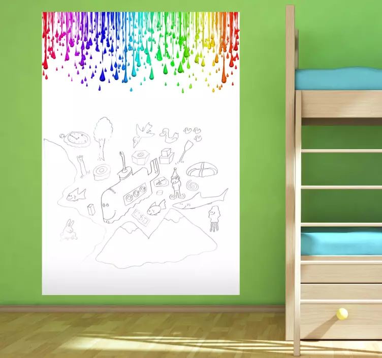 Boya damla beyaz tahta etiket - TenStickers