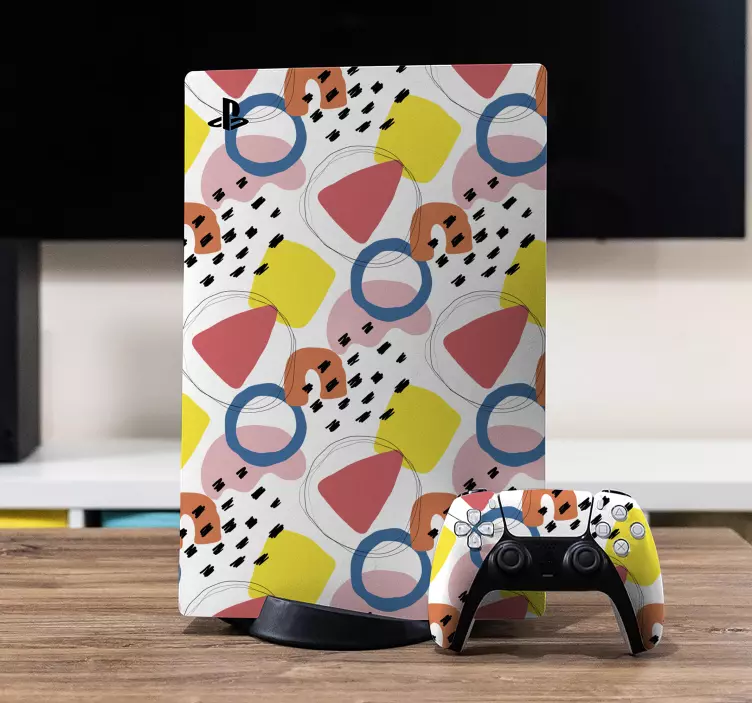 Boyama sanatı geometrik desen ps5 çıkartması - TenStickers