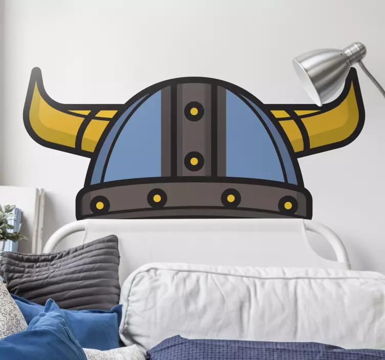 Boynuzları karakter çıkartması ile viking nordic kask - TenStickers