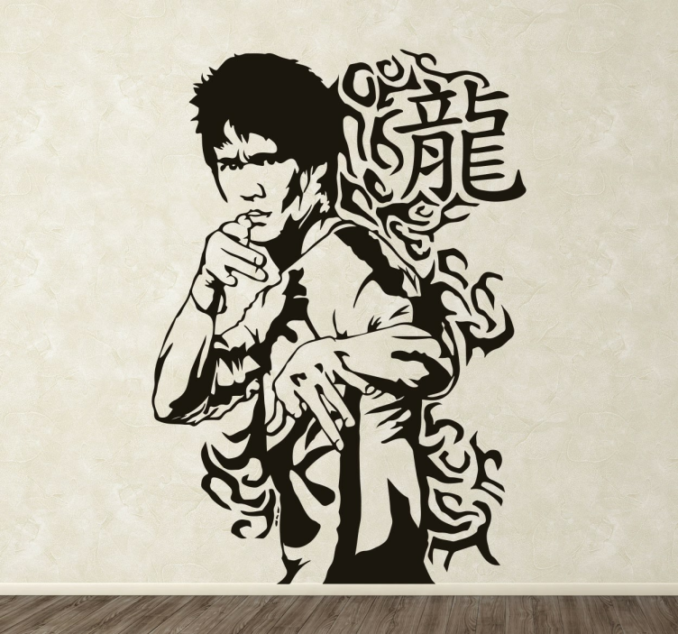 Bruce lee portre çıkartması - TenStickers