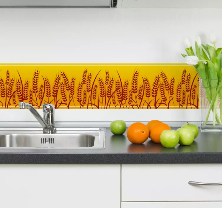 Buğday tarlası duvar sınır çıkartması - TenStickers