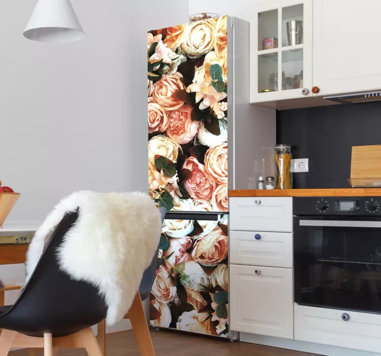 Buket gül buzdolabı çıkartması - TenStickers