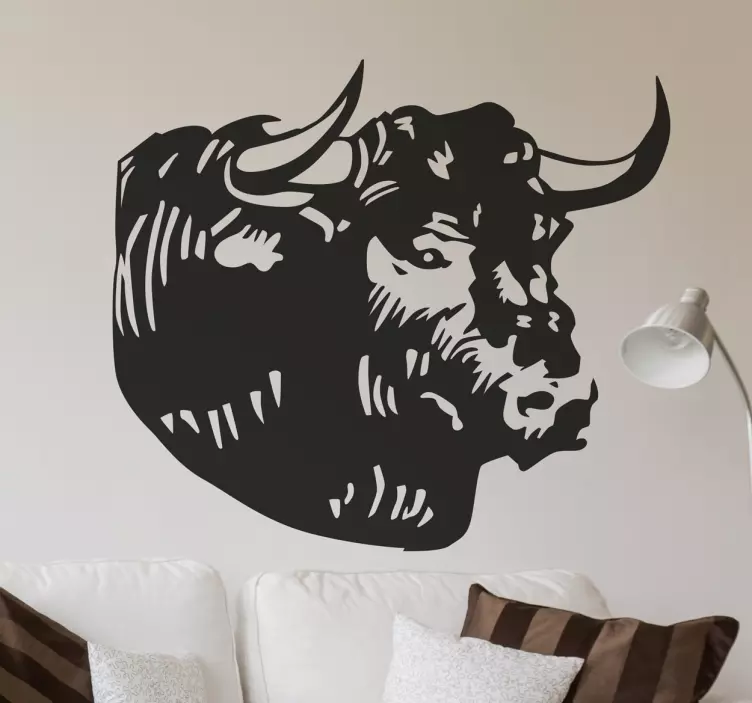 Bulls head duvar sticker - TenStickers