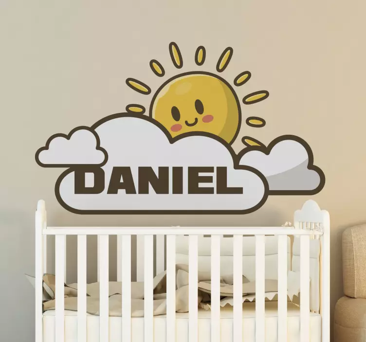 Sun over bulut çocuk odası duvar sticker - TenStickers