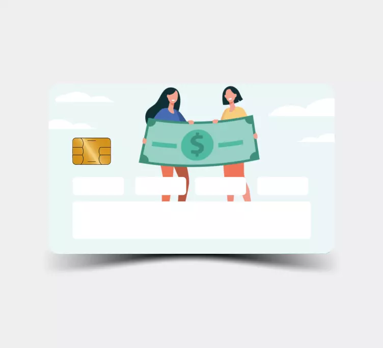 Büyük dolar kredi kartı tutan kızlar çıkartması - TenStickers