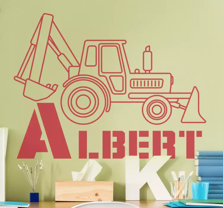 Büyük ilk traktör kişiselleştirilmiş etiket - TenStickers