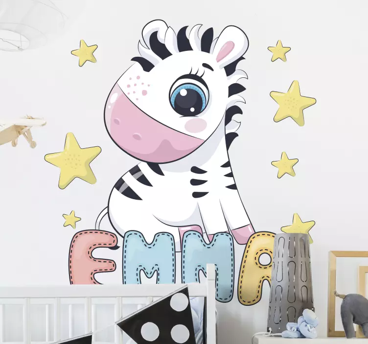 Büyüleyici zebra heykeli hayvan çıkartması - TenStickers