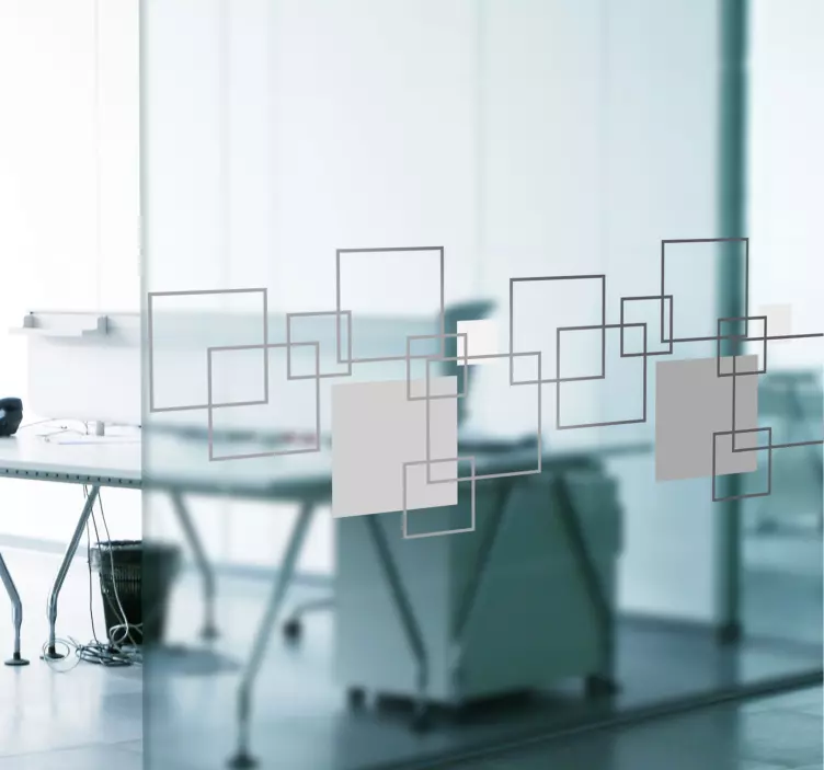 Buzlu geometrik ofis pencere çıkartması - TenStickers